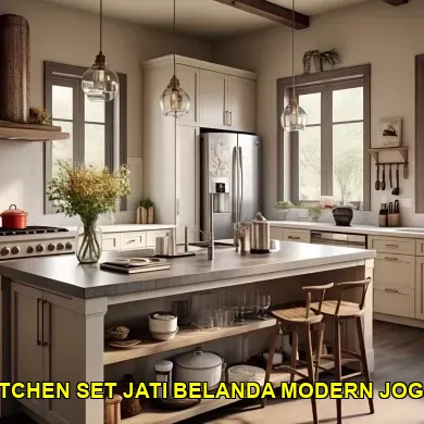 5 Tren Desain Kitchen Set Jati Belanda Modern di Candi Prambanan